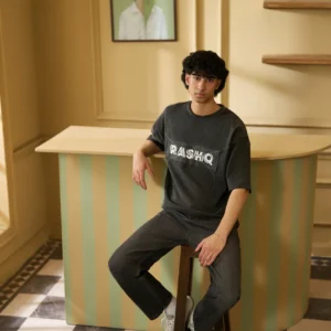 BLACK ACID WASH SIGNATURE T-SHIRT